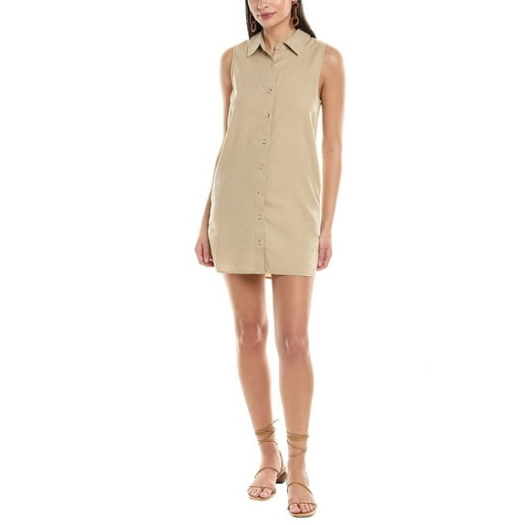 Onia womens  Air Linen-Blend Shirtdress, m, Brown