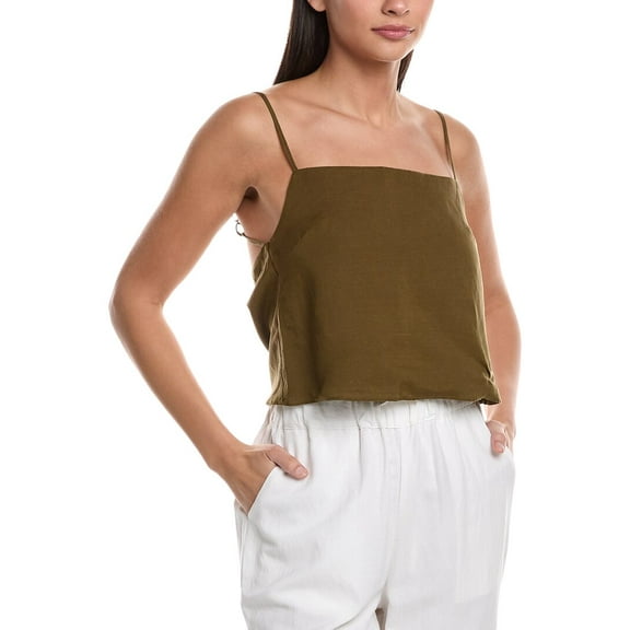 Onia womens  Air Linen-Blend Square Neck Tank, xs