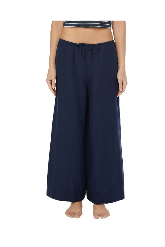 womens Air Linen-Blend Wide Leg Drawstring Pant, XL