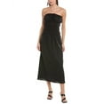 thumbnail image 1 of Onia womens  Air Smocked Linen-Blend Midi Dress, XL, Black, 1 of 3