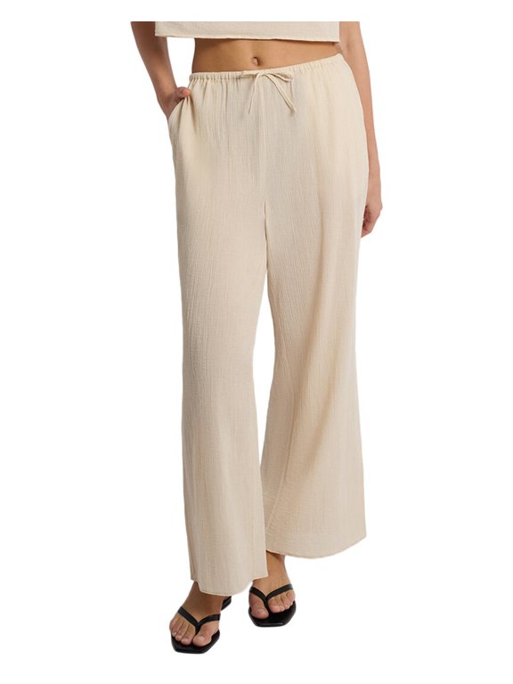 womens Crinkle Gauze Drawstring Pant, m