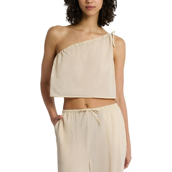 Onia womens  Crinkle Gauze One-Shoulder Top, l