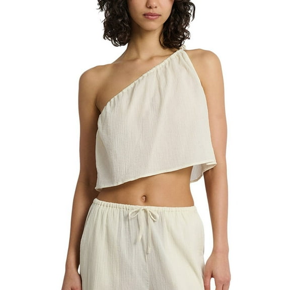 Onia womens Crinkle Gauze One-Shoulder Top, xs