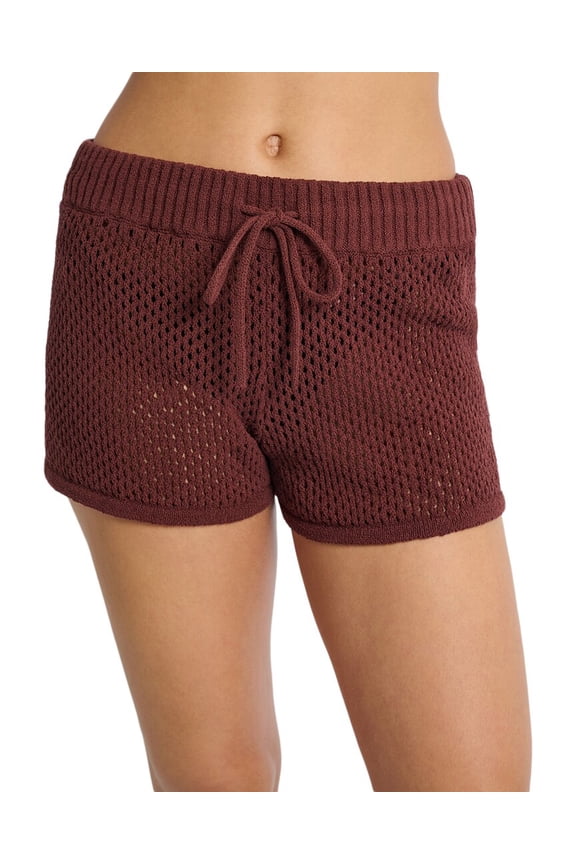 womens Crochet Knit Micro Short, l