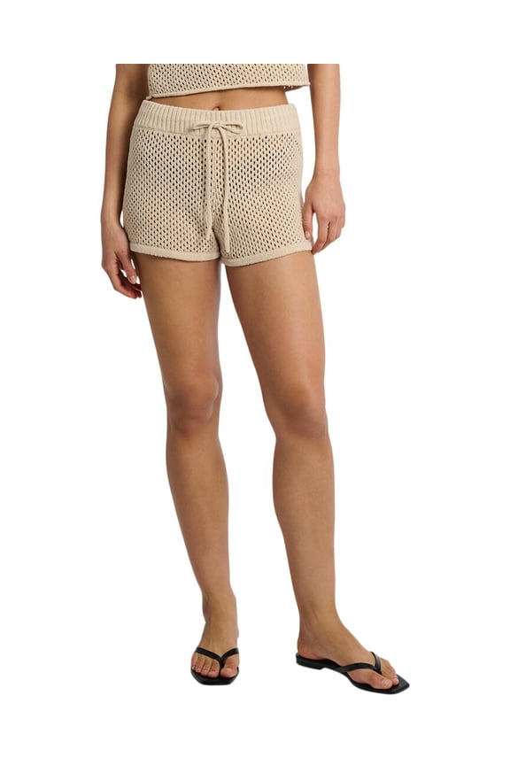 womens Crochet Knit Micro Short, l