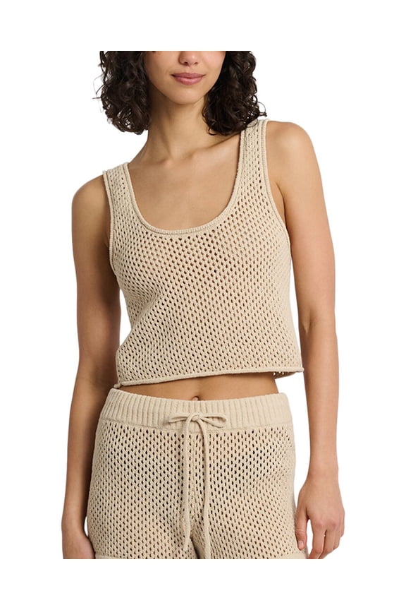womens Crochet Knit Scoop Tank, m