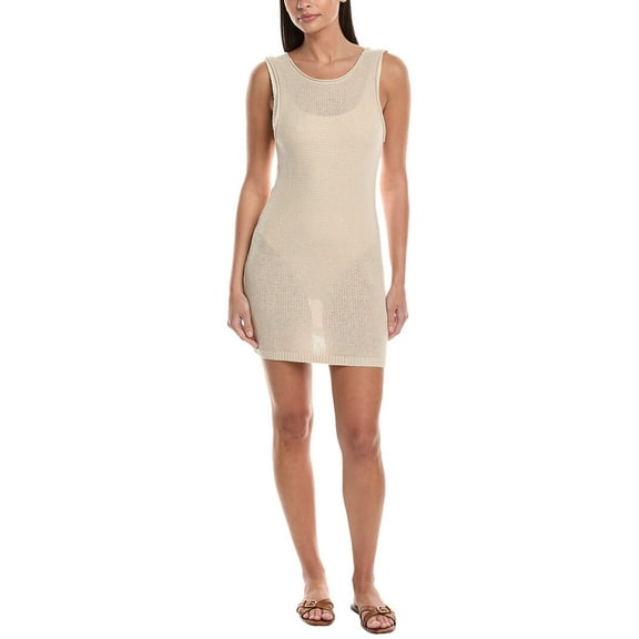 Onia womens  Scoop Back Linen-Blend Mini Dress, XL