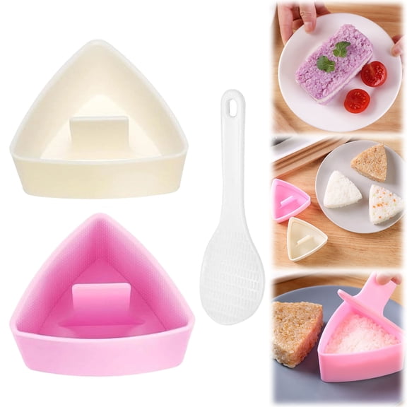 Onigiri Mold, 3 Pack Musubi Press Maker Triangle Rice Ball Mold Maker Musubi Press Mold Rice Ball Makers, Triangle Sushi Maker for Bento or Japanese Boxed Meal Musubi Press, Multicolor