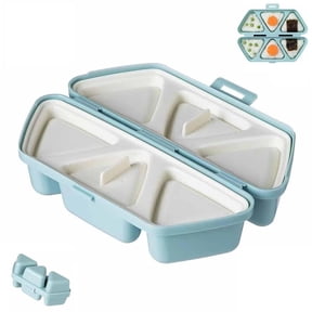 Onigiri Mold 6-in-1 Triangle Rice Ball Press Maker for Homemade Meals (Blue)