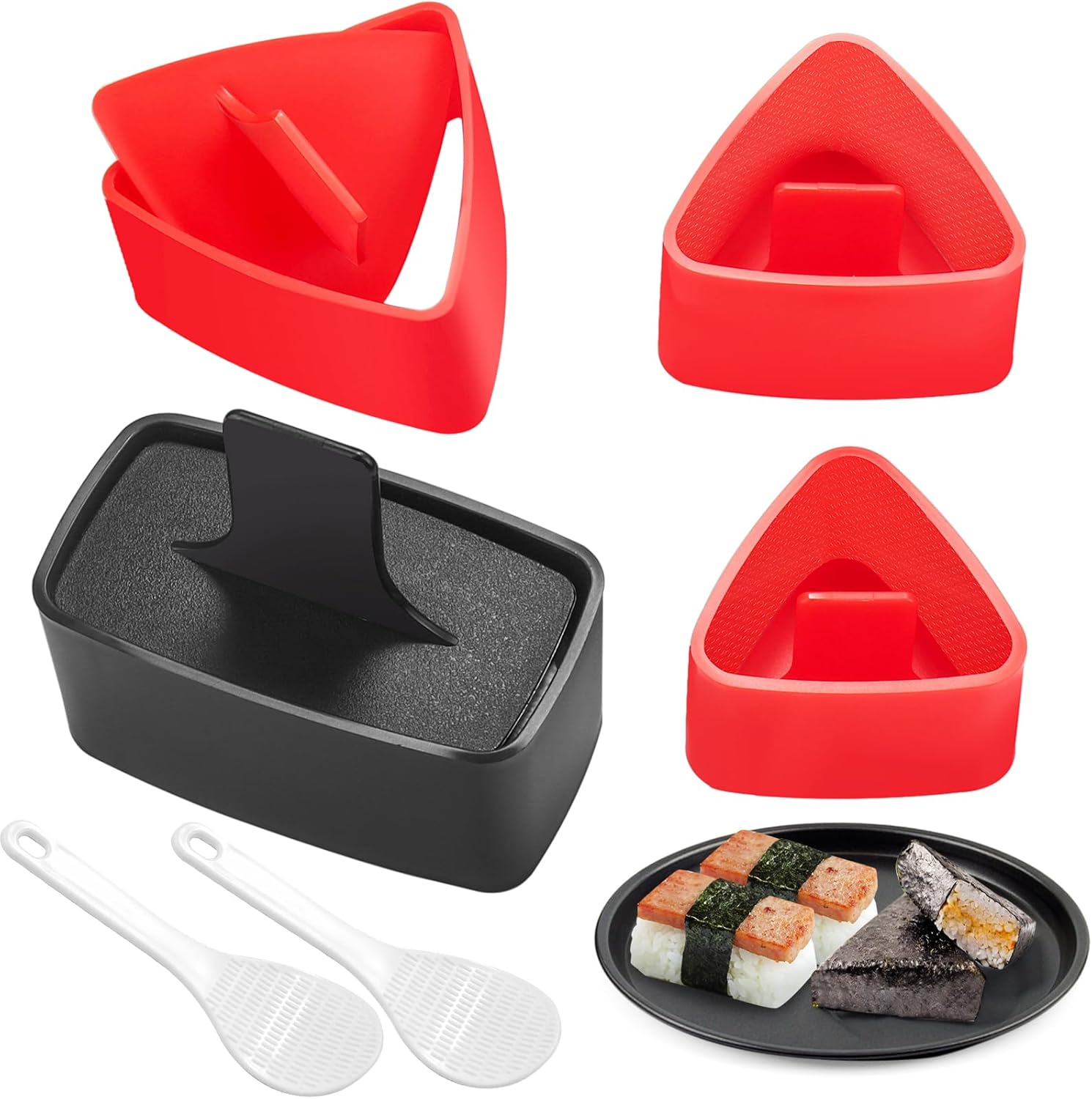 Set De Moules à Sushis Et Onigiri – Avec Cuillère à Riz, Pour Former Facilement Boulettes De Riz Et Sushi Maison