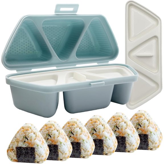Generic Plastic Triangle Onigiri Mold and Rice Ball Maker, 6-Cavity Sushi Press