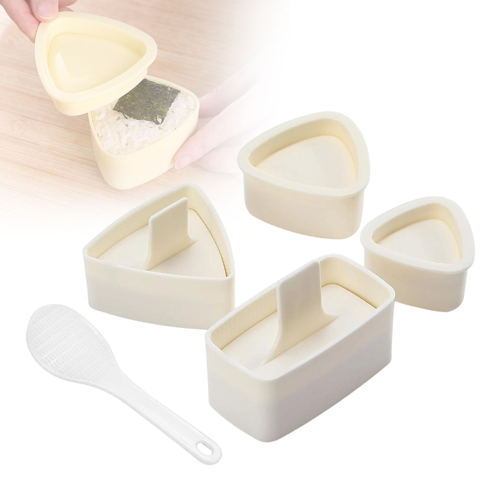 Onigiri Rice Ball Mold Kit, Multi-Layer Rectangular And Triangle Press ...