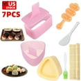 thumbnail image 1 of Onigiri Rice Ball Mold Maker Kit 7 Pack , Musubi Press, Classic Triangle Shake Sushi Roller Mat Tool Lunch and Home DIY, Non-stick, BPA-Free, 1 of 9