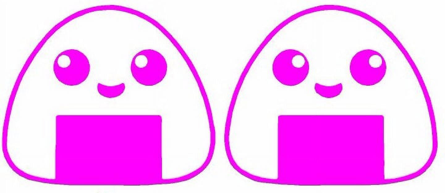 Onigiri Rice Ball Vinyl Sticker Decal Car Food Cute Japanese Bento Happy  Pink - Walmart.com, image size:1440x626