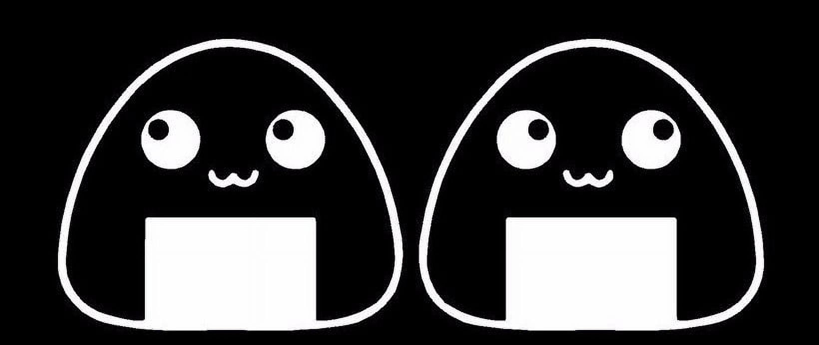 Onigiri Rice Ball Vinyl Sticker Decal Car Food Cute Japanese Bento Kawaii  White - Walmart.com, image size:1640x692
