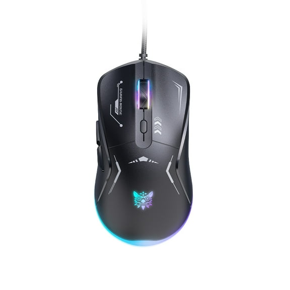 Onikuma Cw917 Wired Gaming Mouse 6 Levels Adjustable 6400 Dpi 7 Programmable Buttons 7 Rgb Lighting Modes Ergonomic Mice for Pc