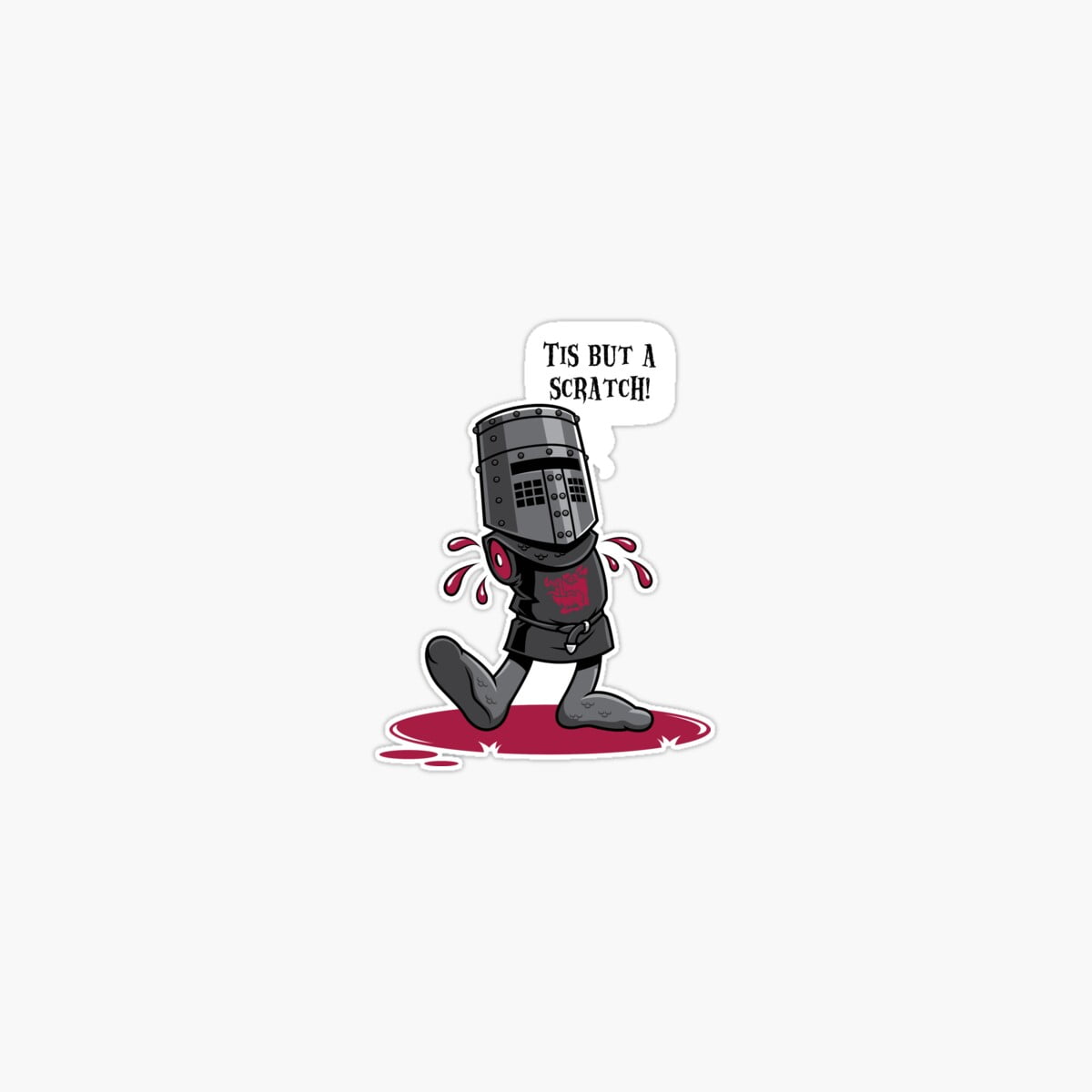 "It's Just A Flesh Wound" Meme Stickers - 3 Inch Monty Python Quote (3 Pack)