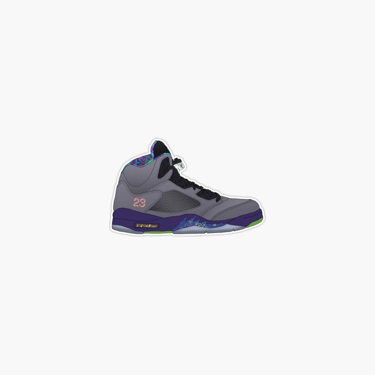 One Inch Jordan Sticker Onim AIR JORDAN 5 BEL AIR Sticker - Walmart.com