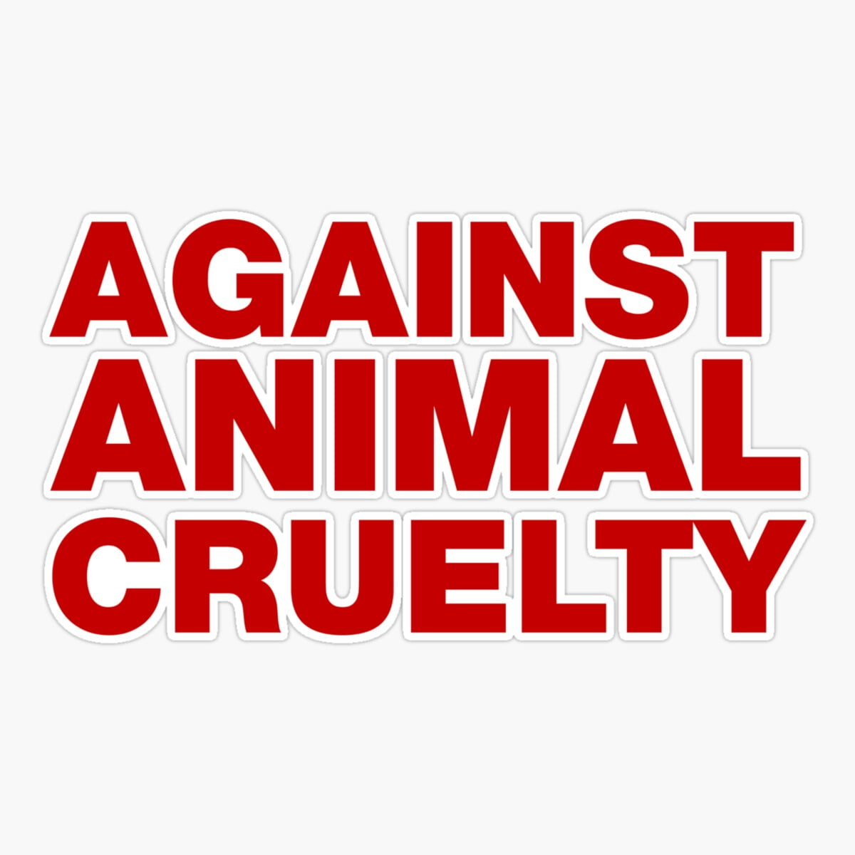 Onim Against Animal Cruelty Sticker, Phone Decal Water Bottle Stickers ...
