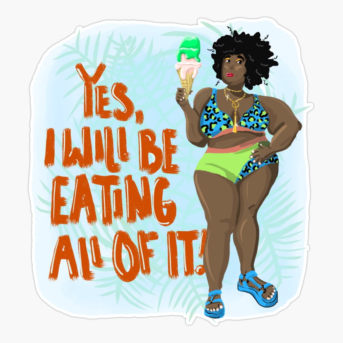 Onim All The Ice Creams! Sticker, Phone Decal Water Bottle Stickers Car ...