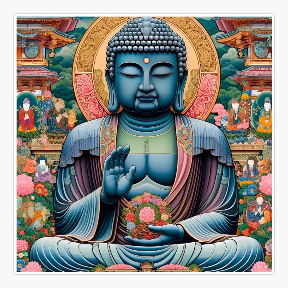 Onim Amitabha Buddha Sticker, Phone Decal Water Bottle Stickers Car ...