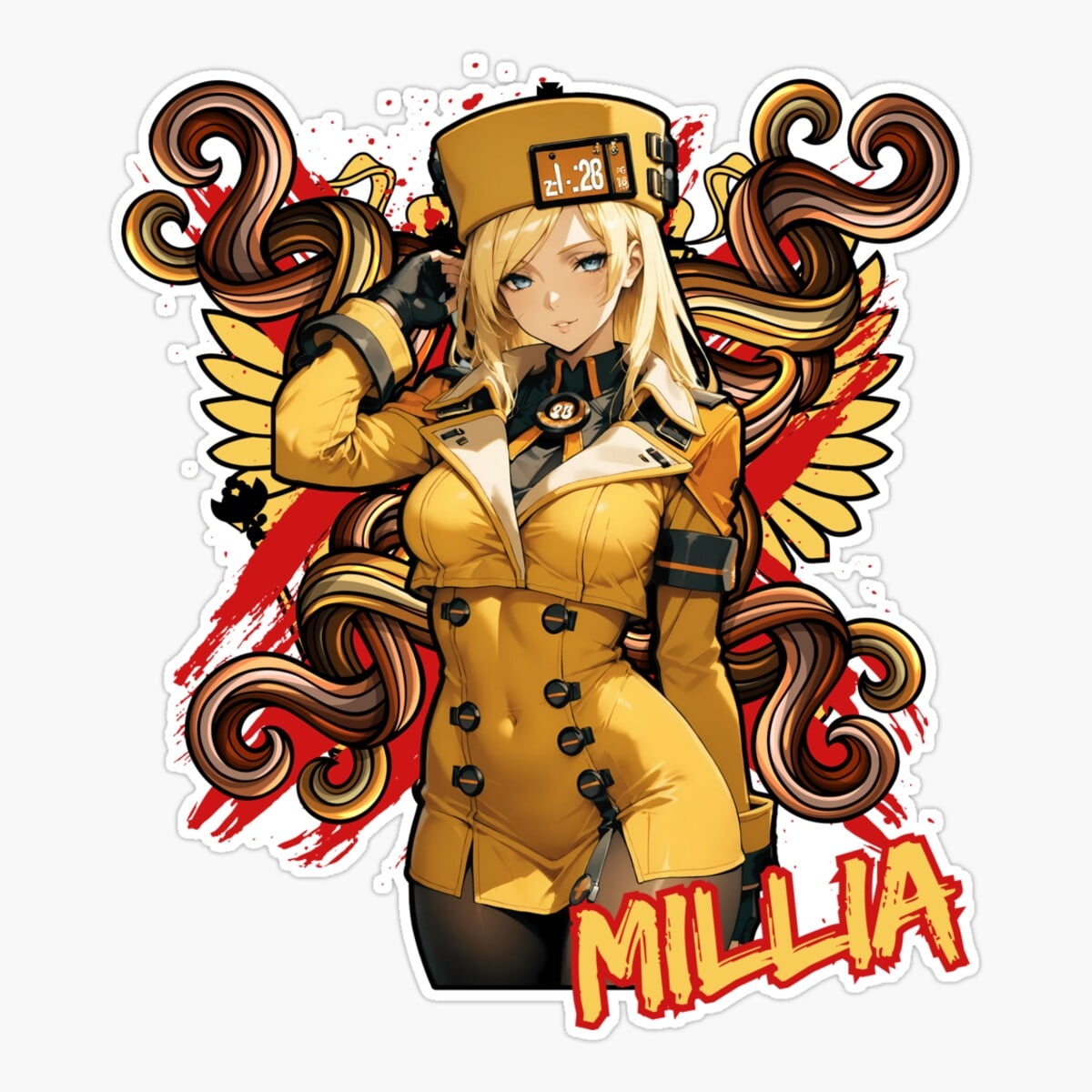 Milaliaf Onim Anime Arth, Anime , Millia, Game , Guilty Gear Sticker, Phone ...