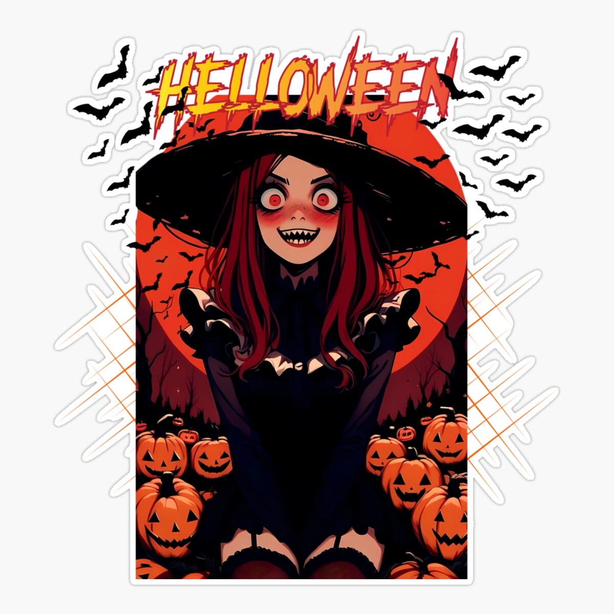 Resting Witch Face Car Sticker - 5 Inch Vinyl Decal, Removable & Waterproof (Ghost Design)
