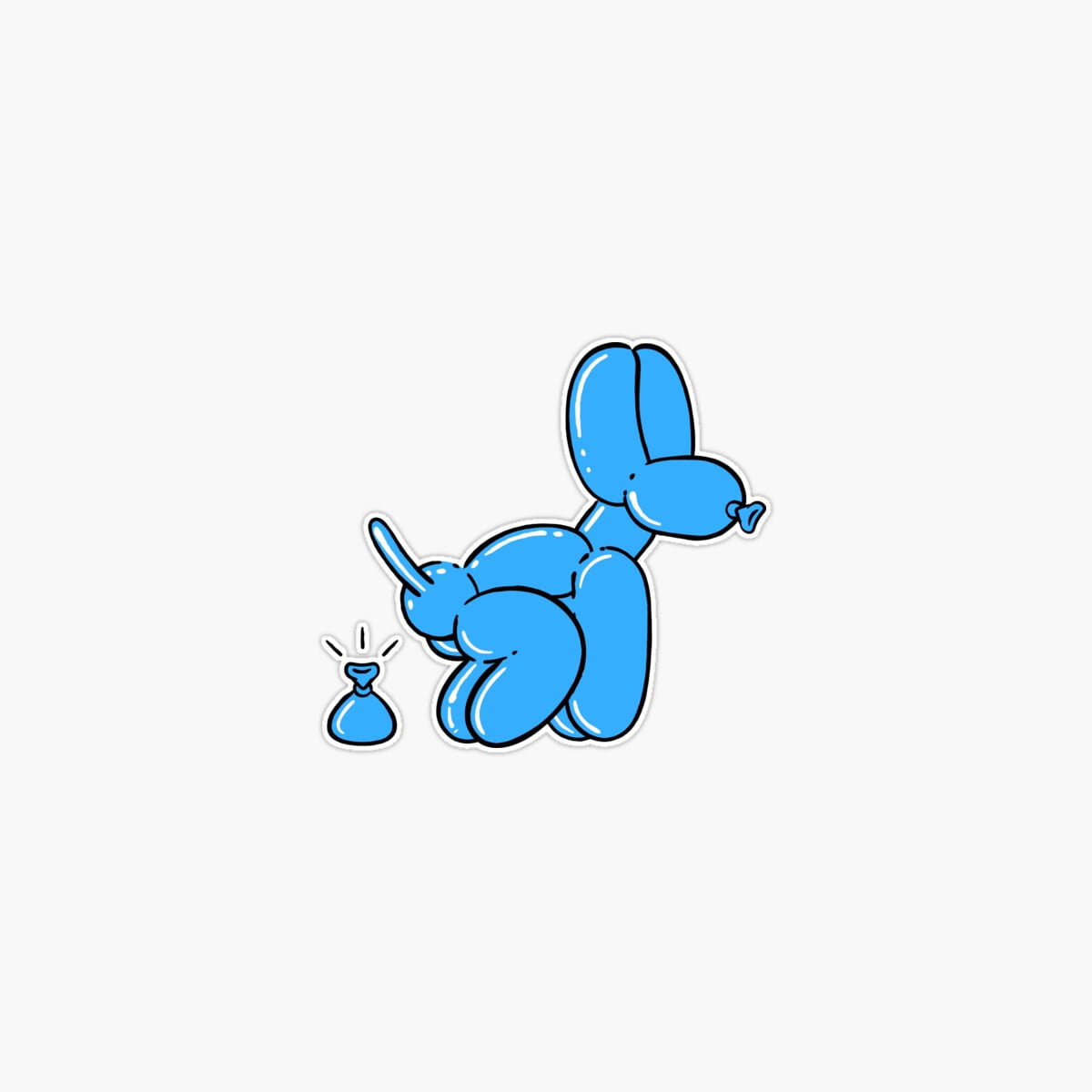 Onim Balloon Dog Pooping Sticker - Walmart.com