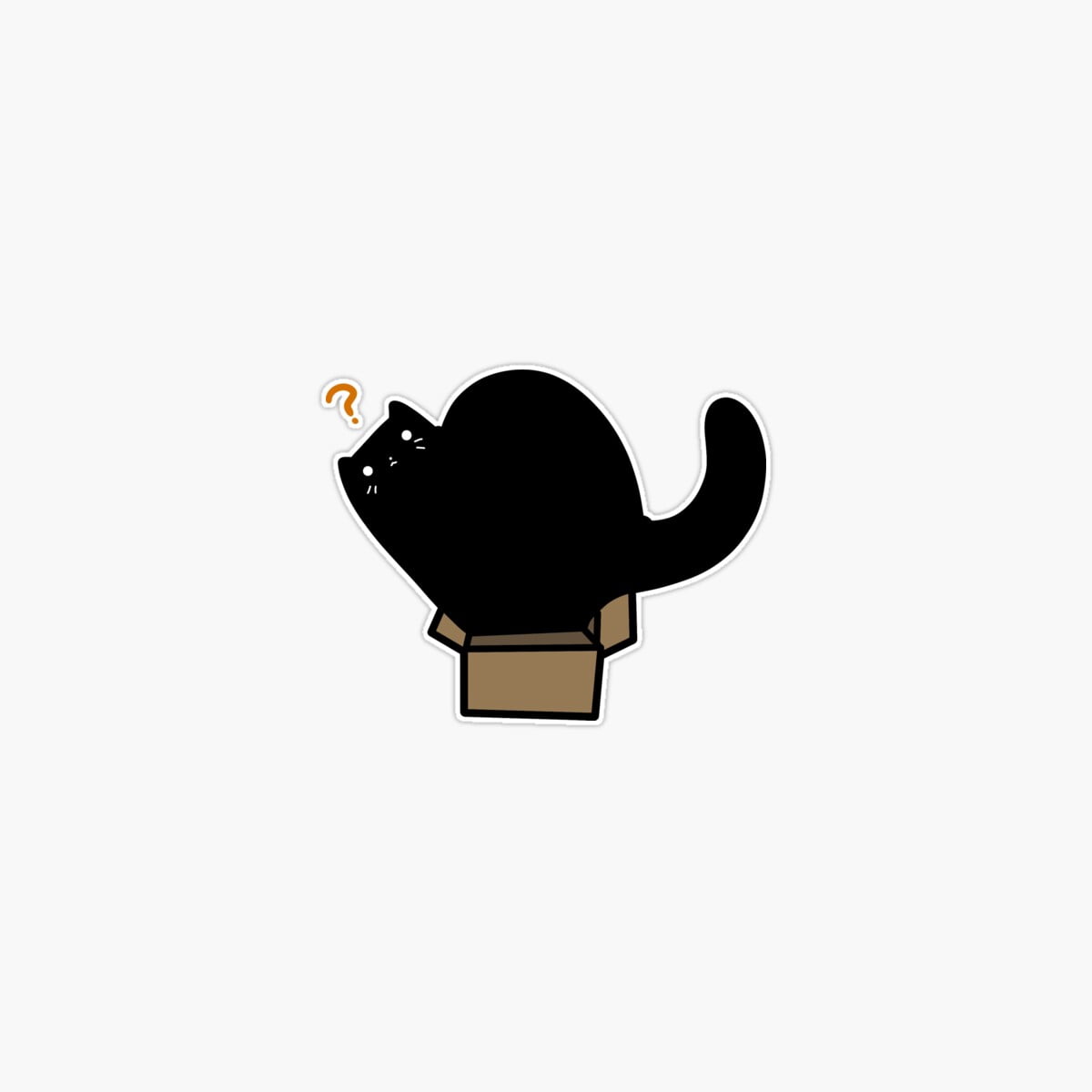 Onim Black Cat Tiny Box Sticker, Phone Decal Water Bottle Stickers Car ...