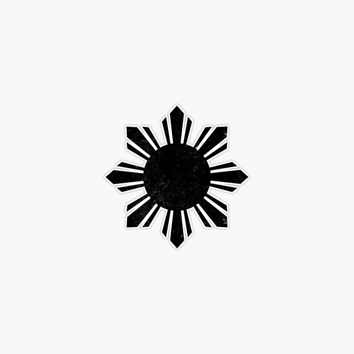 Onim Black Flag Philippines Sun Sticker, Phone Decal Water Bottle ...