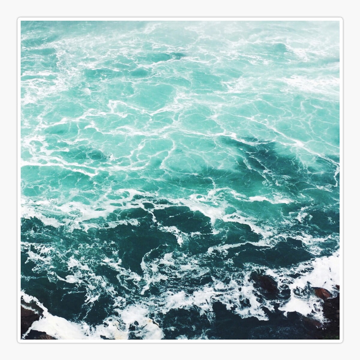 Onim Blue Ocean Summer Beach Waves Sticker, Phone Decal Water Bottle ...