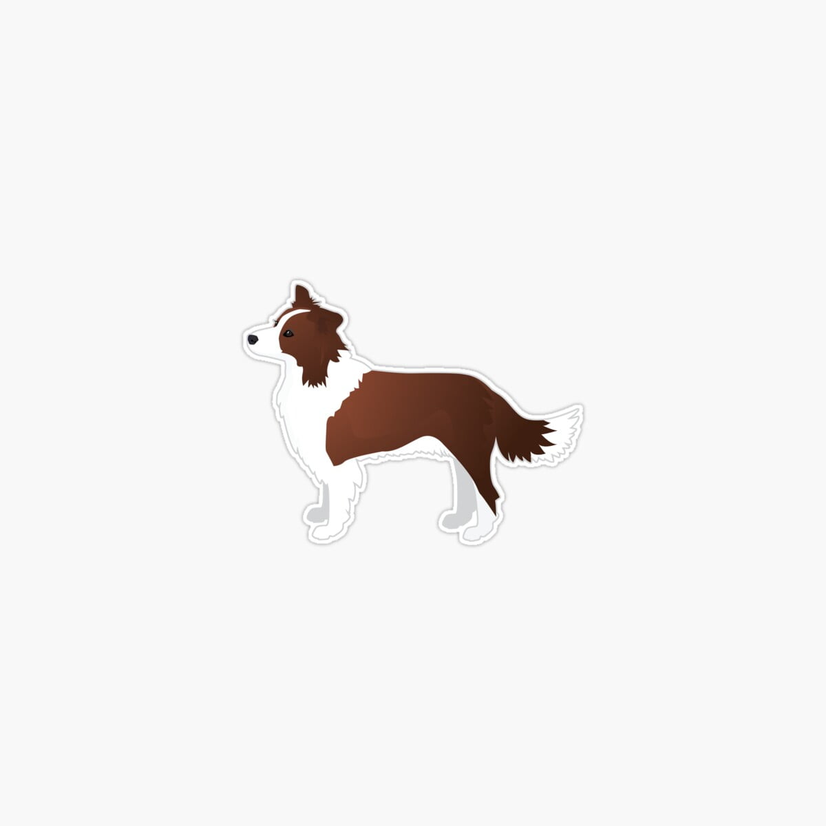 Border Collie Dog Breed Vinyl Sticker – Red Silhouette Laptop Decal, Waterproof, 5 Inch, Made In USA