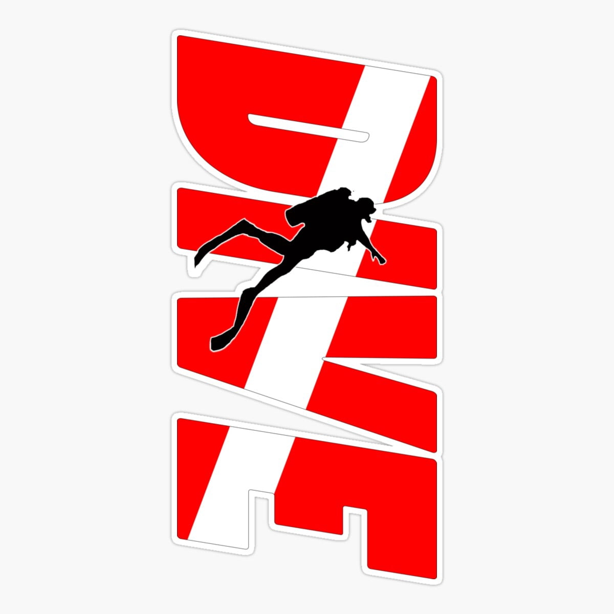 Onim Dive Diver Down Flag Scuba Diving Men Or Women Gift Sticker, Phone ...