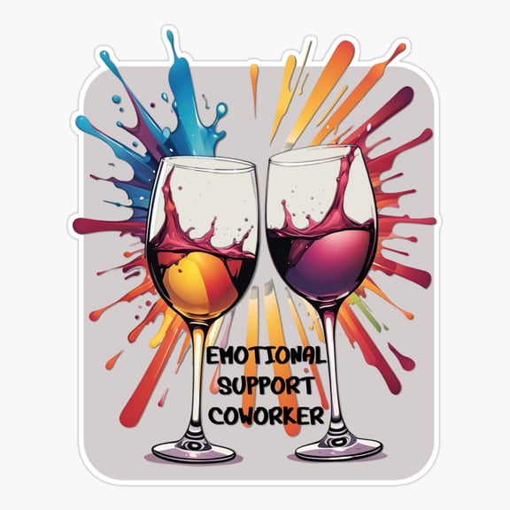 Onim Emotional Support Coworker Appreciation Sticker, Phone Decal Water Bottle Stickers Car Decals, Funny Birthday Gift