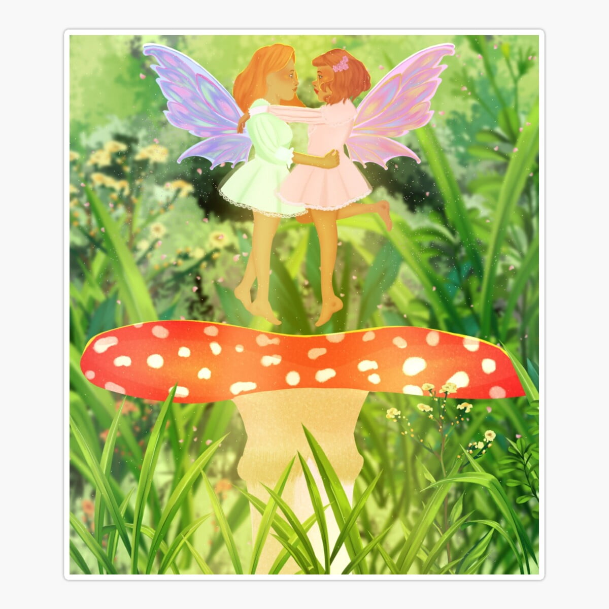 Onim Faeries On A Mushroom Sticker, Phone Decal Water Bottle Stickers ...