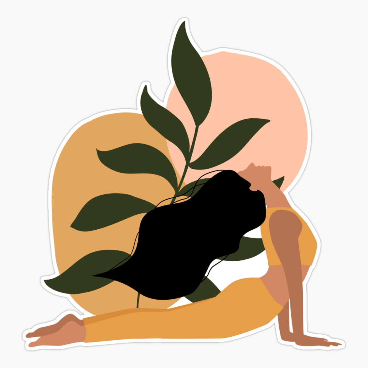 Onim Flourishing Through Yoga, Abstract Boho Yoga Pose, Sticker, Phone ...