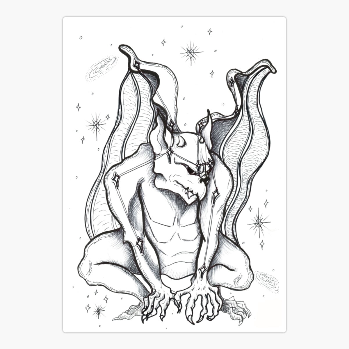 Onim Gargoyle Constellation Sticker, Phone Decal Water Bottle Stickers ...