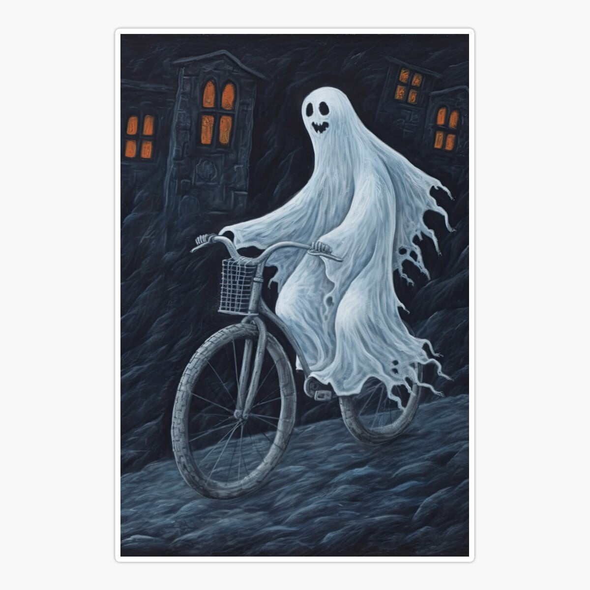Onim Ghost Riding A Bike Sticker, Phone Decal Water Bottle Stickers Car ...