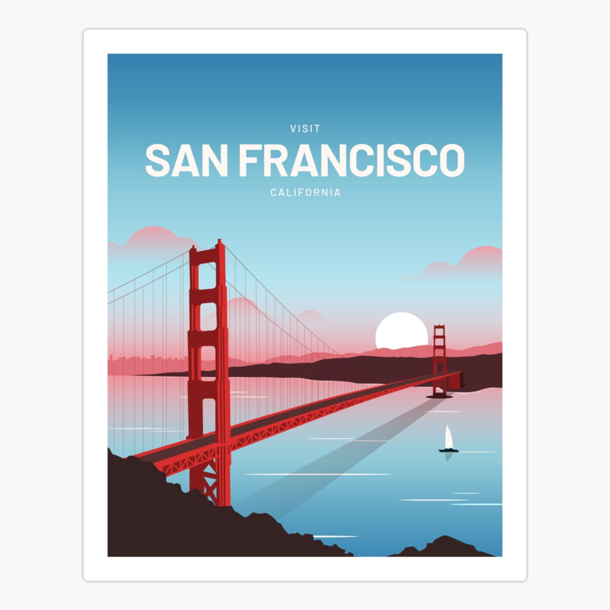 Greetings From San Francisco Foil Postcard - Vintage Golden Gate Bridge Art, 4.5x6 Inch, Made In USA