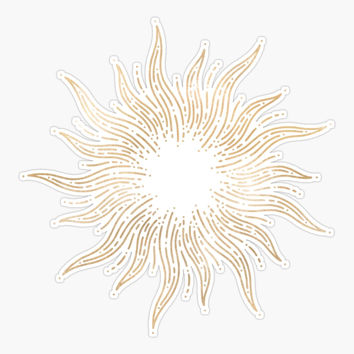 Onim Golden Sun On Black Sticker, Phone Decal Water Bottle Stickers Car ...