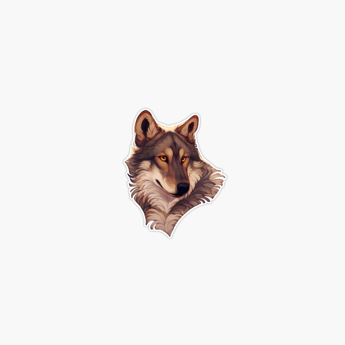 No Wolves Sticker Onim Gray wolf portrait Sticker - Walmart.com
