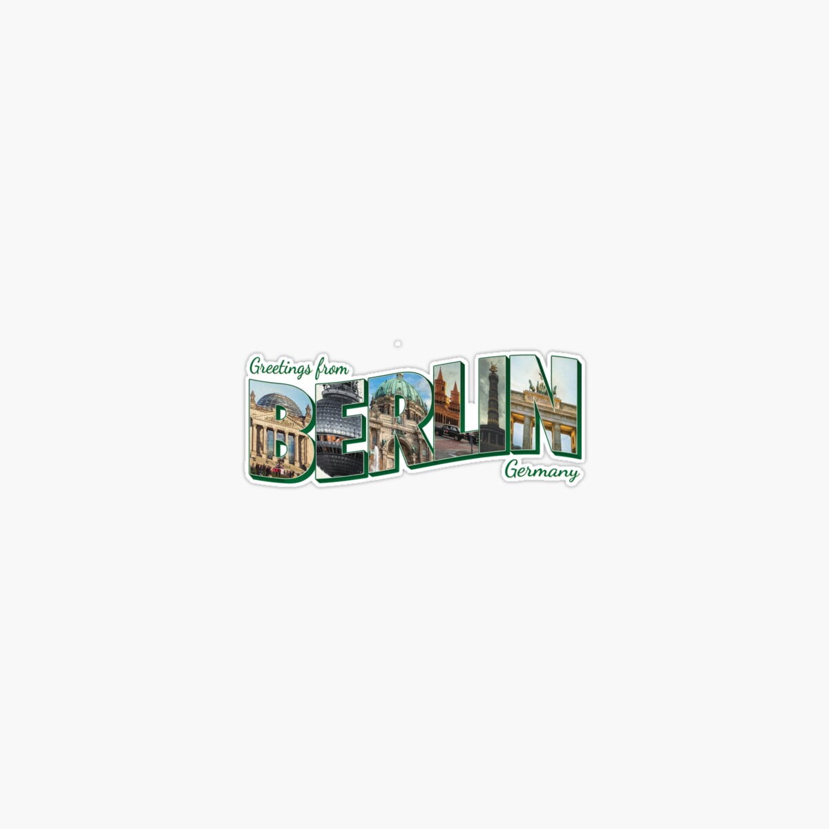 Onim Greetings From Berlin In Germany Vintage Style Retro Souvenir ...