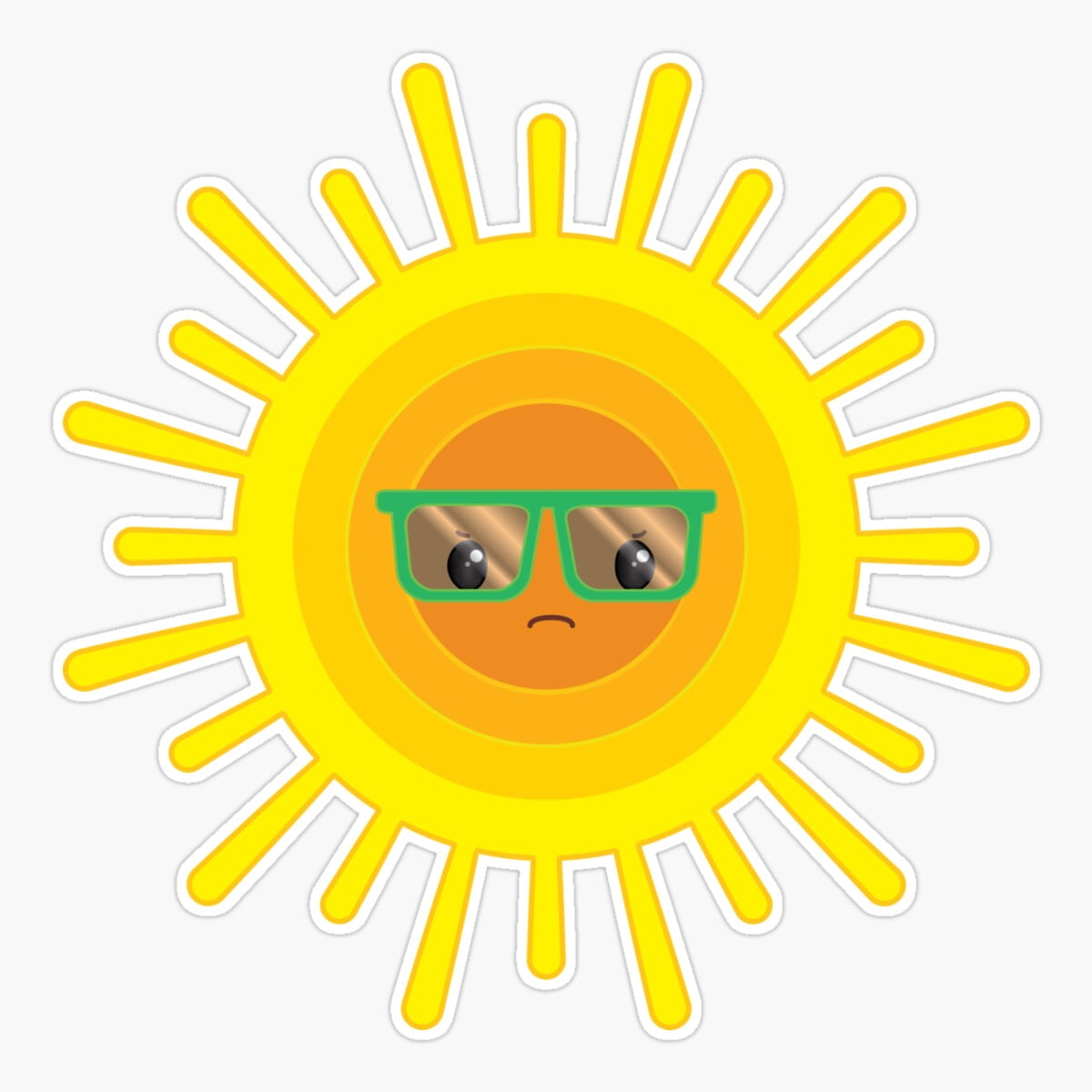 Onim Grumpy Summer Sun Sticker, Phone Decal Water Bottle Stickers Car ...