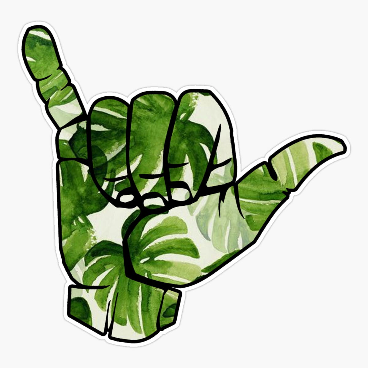 Onim Hang Loose Palm Trees Sticker, Phone Decal Water Bottle Stickers ...