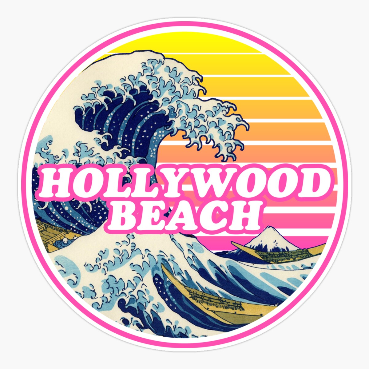 Onim Hollywood Beach Sticker, Phone Decal Water Bottle Stickers Car ...