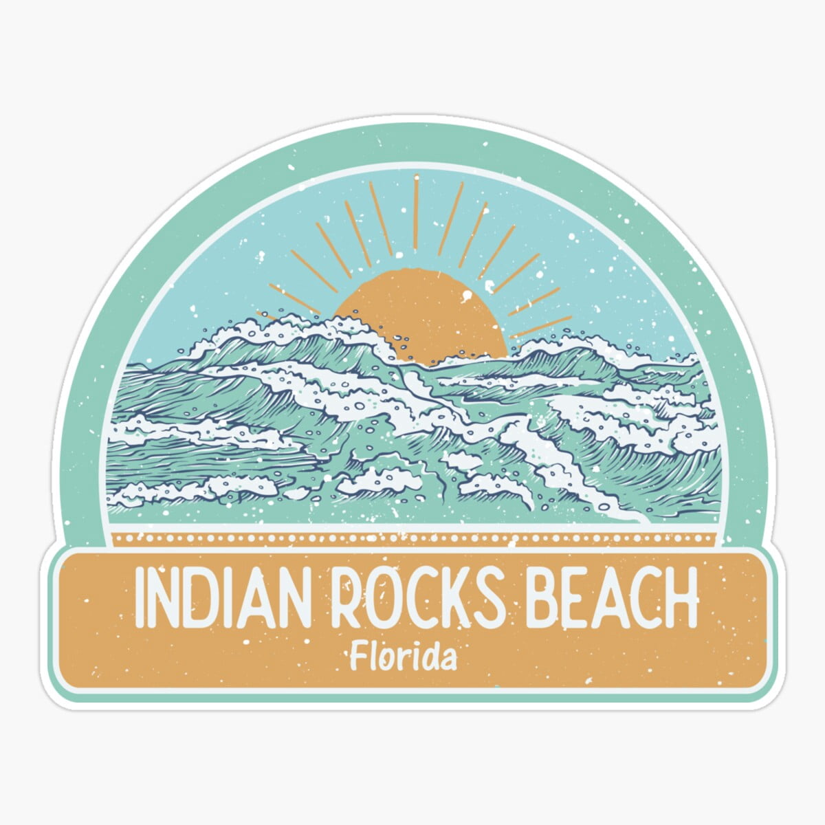 Onim Indian Rocks Beach, Florida Usa Sticker, Phone Decal Water Bottle ...