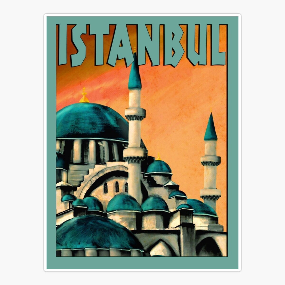 Onim Istanbul : Vintage Turkish Travel Advertising Print Sticker, Phone ...