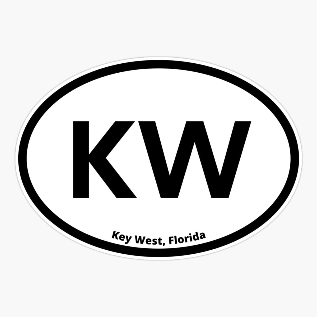 Onim Key West (Kw), Florida - Oval Sticker Sticker, Phone Decal Water ...