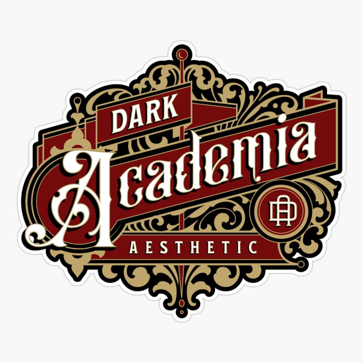 Onim Knowledge Writing Arts Aesthetic Dark Academia Sticker, Phone ...