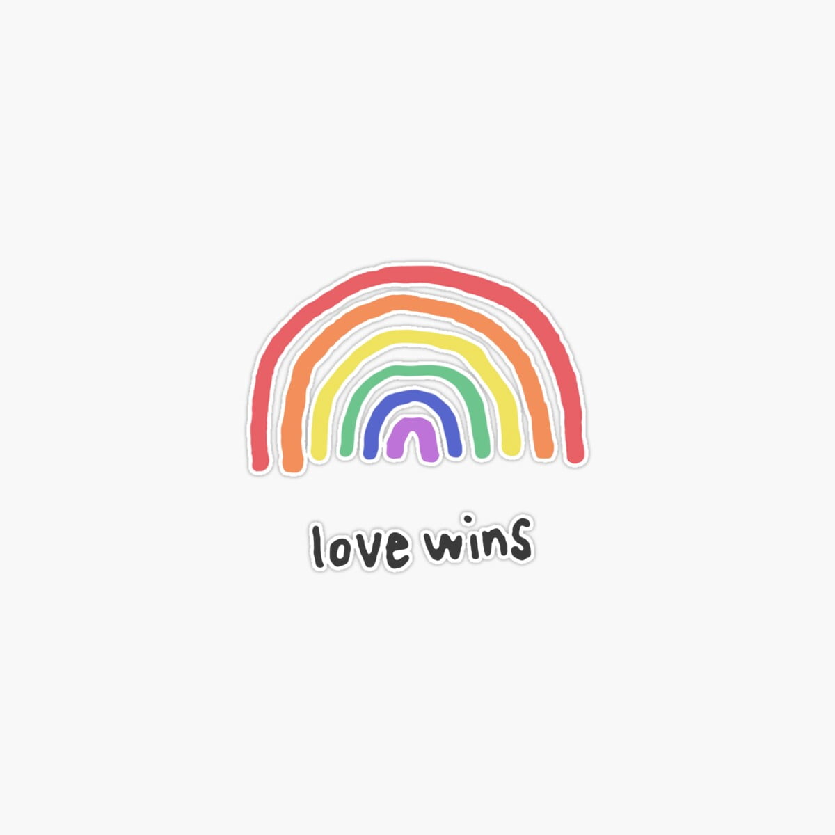 "Love Wins" Vinyl Sticker - 3x3 Or 5x5 Inch, Durable Bumper Or Window Decal
